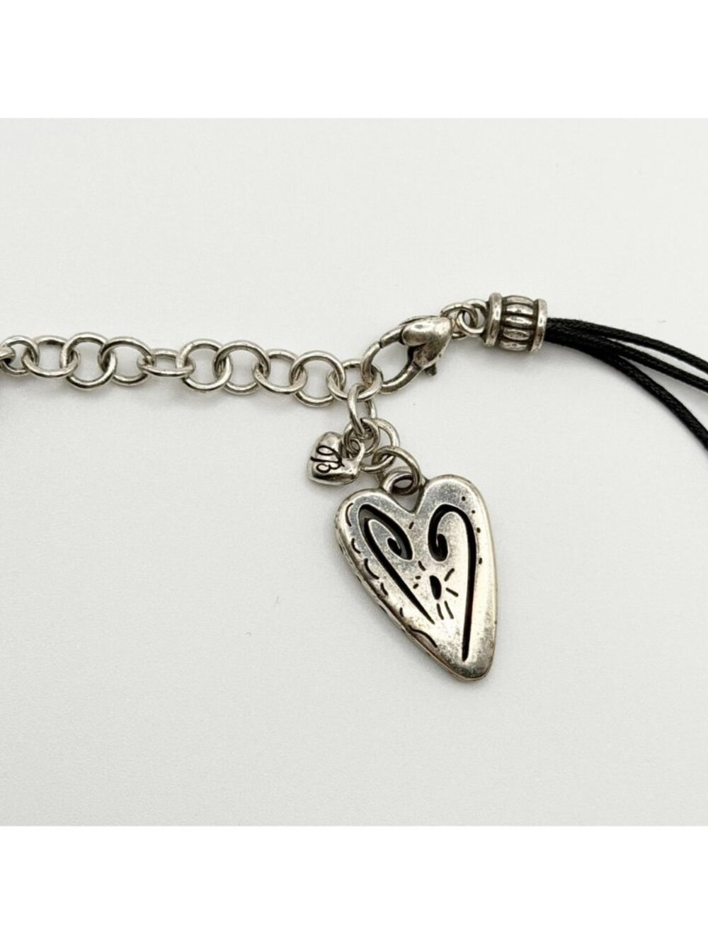 Brighton Brazilian Multi-Charm 3-Strand Black Cord Necklace With Heart Pendants - Picture 4 of 4